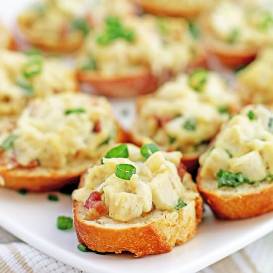 Chicken Bacon Alfredo Canapes