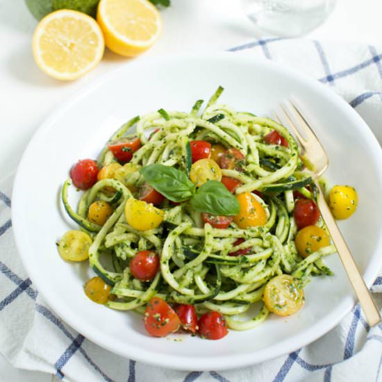 Kale Mint Pesto Zoodles