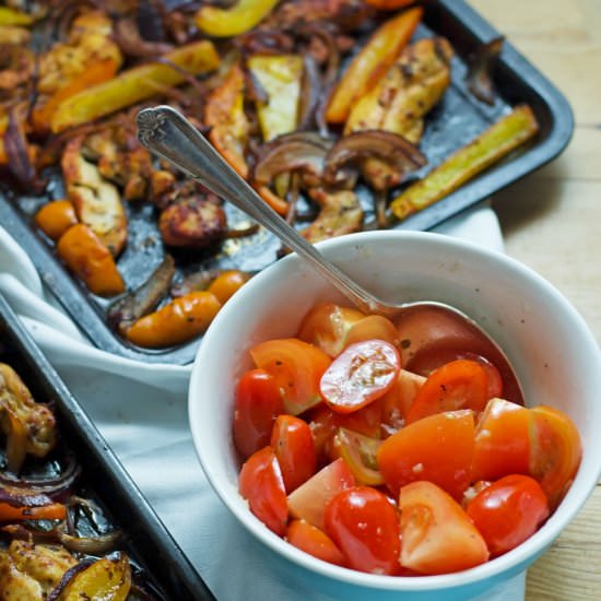 Sheet Pan Greek Chicken Flatbreads