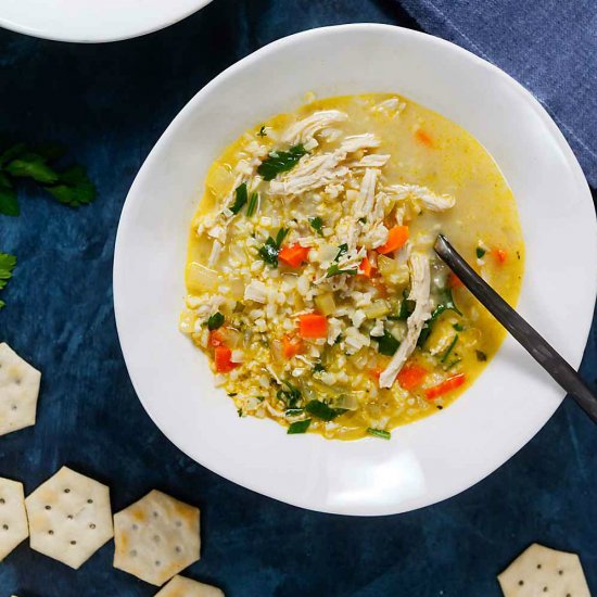 Chicken Cauliflower Rice Soup