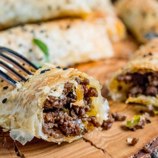 Börek with Spiced Beef & Pistachios