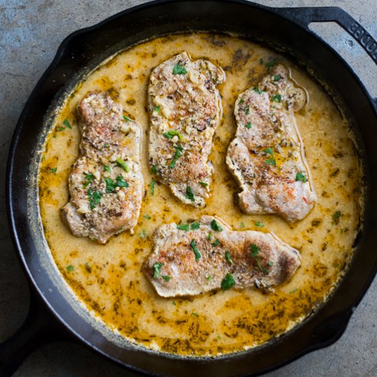 Milk Pork Chops in Mustard Sauce