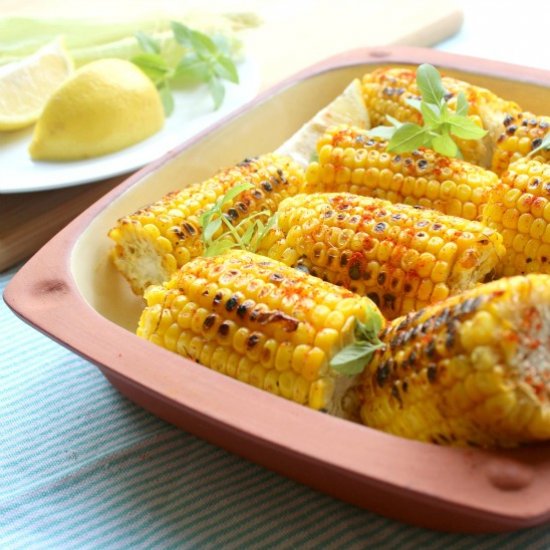 Charred Paprika Turmeric Corn Cobs