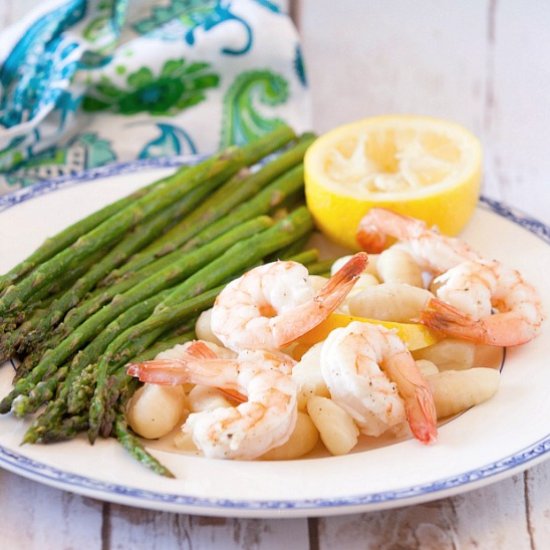 Shrimp Scampi with Gnocchi Asparagus