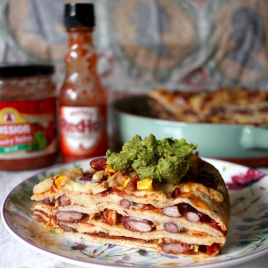 Easy veggie tortilla casserole