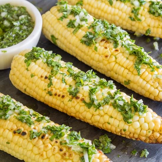 Grilled Corn with Herbs