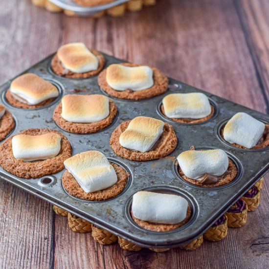 Mini S’mores Cookie Muffins