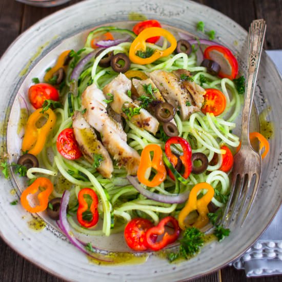 Greek Cucumber Noodle Salad