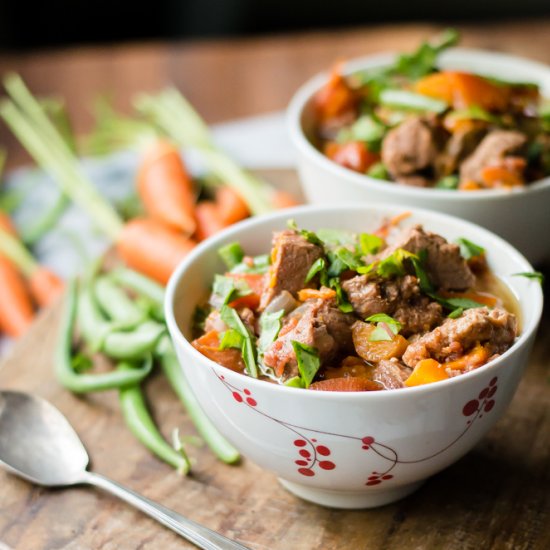 Slow Cooker Almond Butter Beef Stew