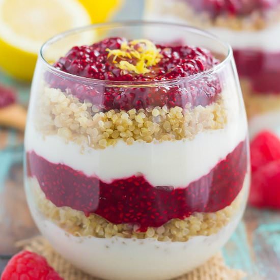 Raspberry Jam Quinoa Parfait