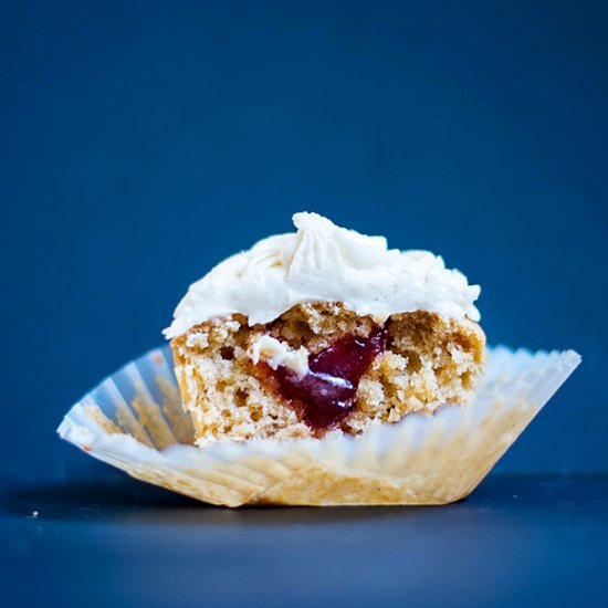 Jam & Peanut Butter Cupcakes