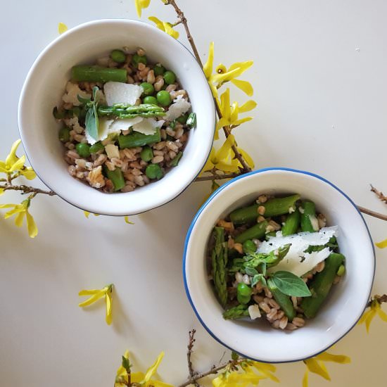 Spring Farro Salad with Asparagus