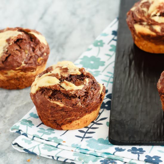 Marbled Chocolate Banana Muffins