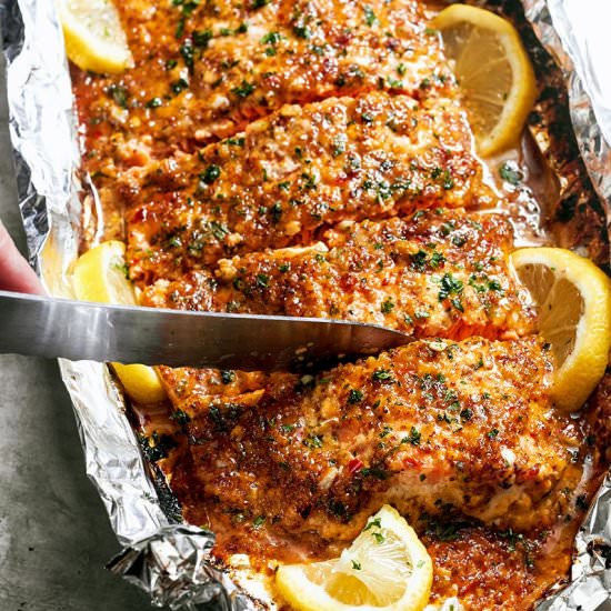 Baked Honey Garlic Salmon in Foil