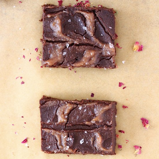 Salted Caramel Adzuki Bean Brownies