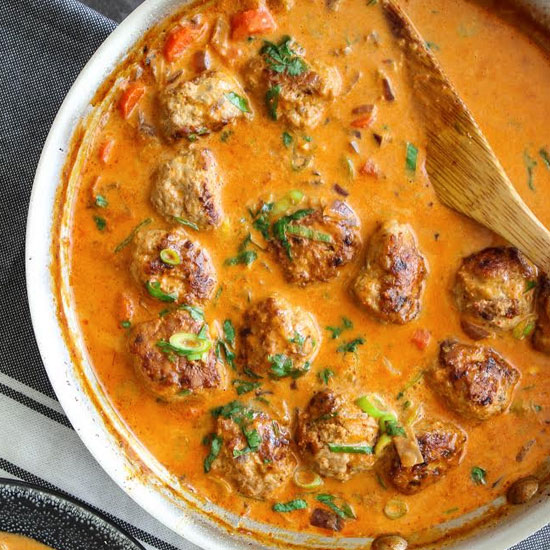 Thai Red Curry Chicken Meatballs