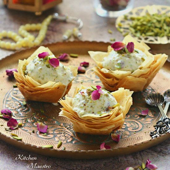 Arabic ice-cream in Baklava cups