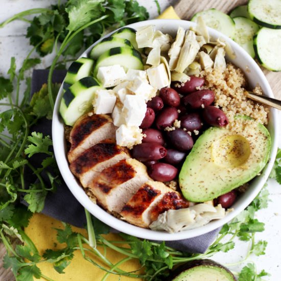 Mediterranean Chicken Quinoa Bowl