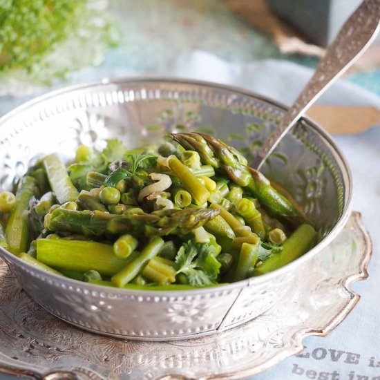 Butter braised green vegetables