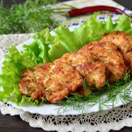 Chicken Fritters with Sweet Pepper