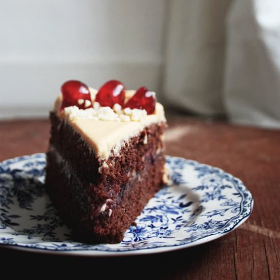 chocolate & dulce de leche cake