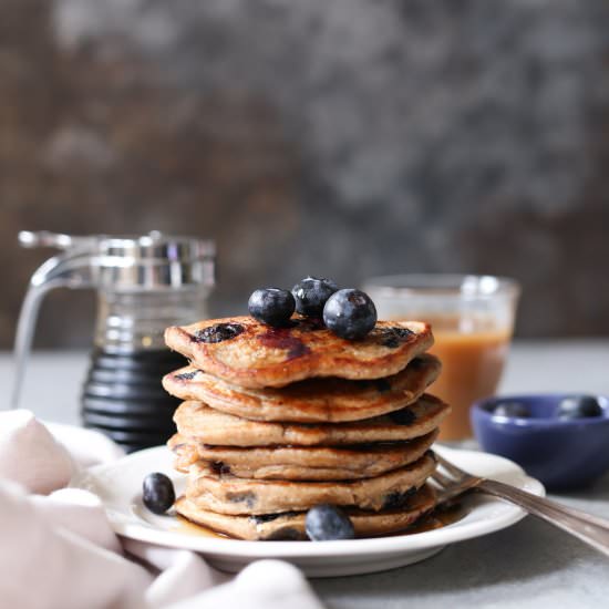 Blueberry-Banana Oatmeal Pancakes