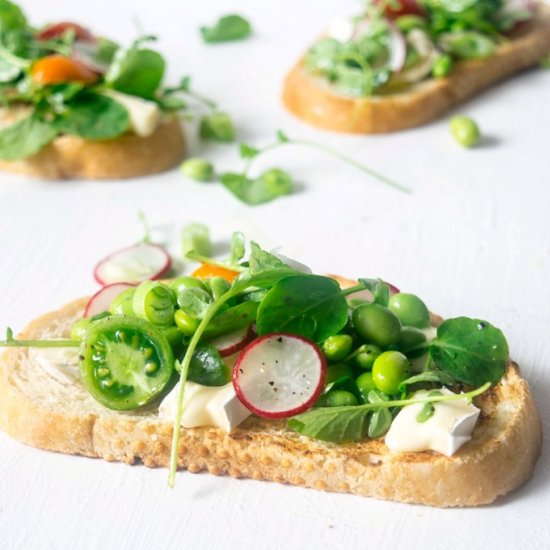 Edamame and Watercress Tartine