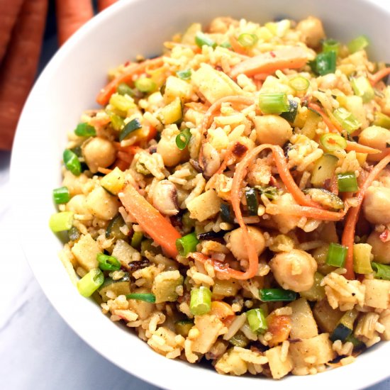 Basmati Rice Veggie Bowl w/ Chickpeas