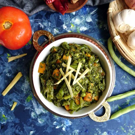 Mixed Vegetables in Spinach Gravy