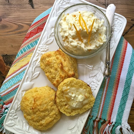 Cornmeal Biscuits with Orange Butter