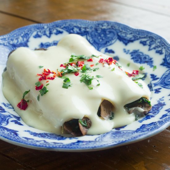 Spinach and Mushroom Enchiladas