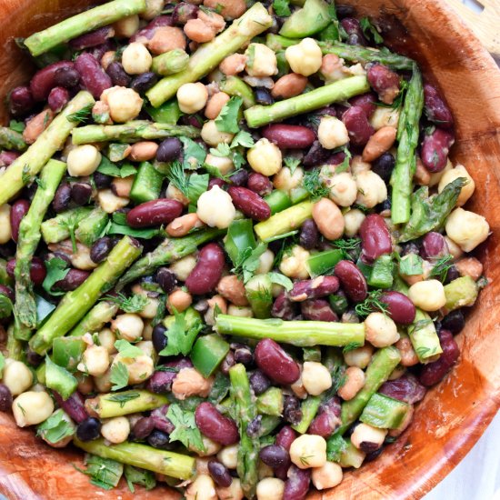 Four Bean Salad with Asparagus