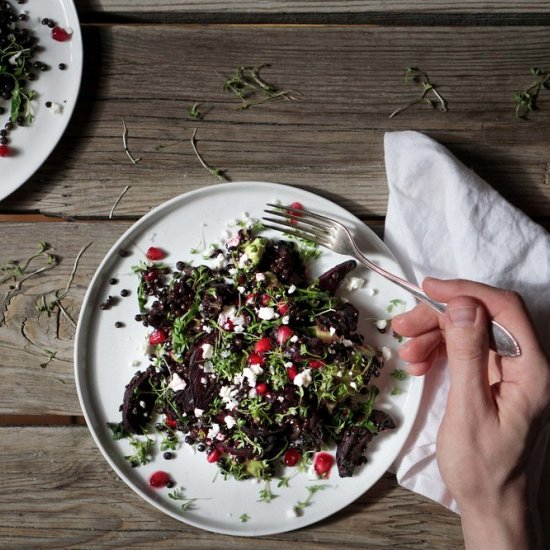 Salad with Beets and Black Lentils