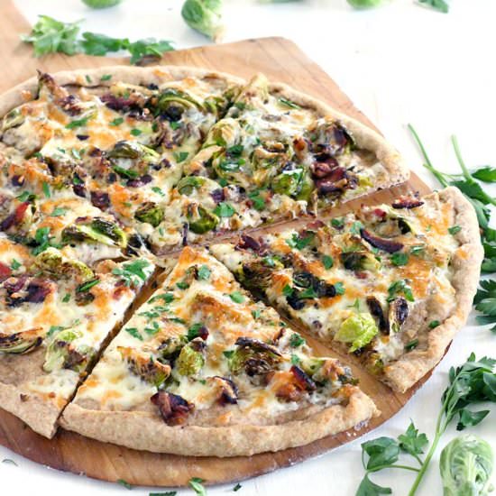 Brussels Sprout and Bacon Pizza