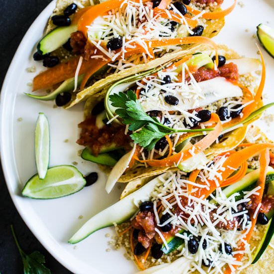 10 Minute Veggie Tacos with Quinoa