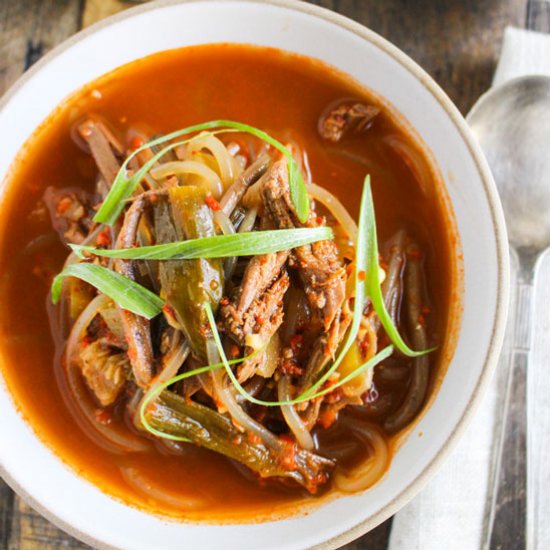 Spicy Korean Shredded Beef Soup