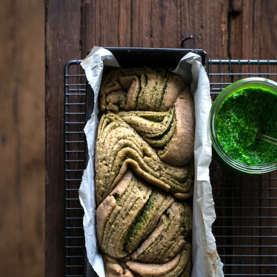 Goat Cheese & Ramp Pesto Babka