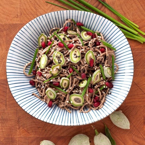 Sesame Soba with Green Almonds