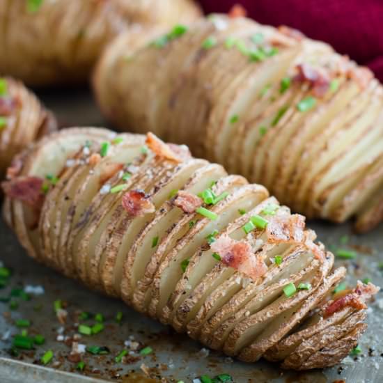 Hasselback Potatoes with Bacon Bits