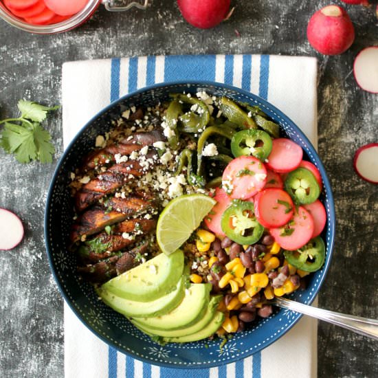 Portobello Poblano Grain Bowls