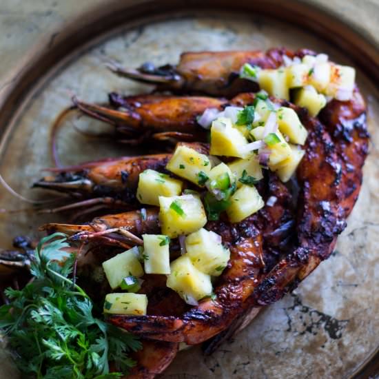 Red Chile Shrimp & Pineapple Salsa