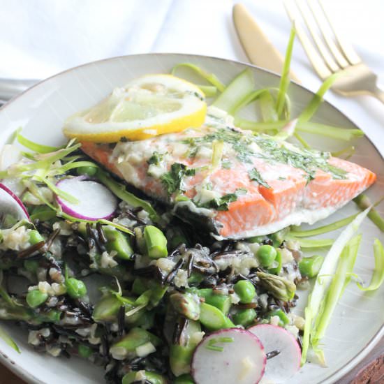 Roasted Salmon with Spring Veggies