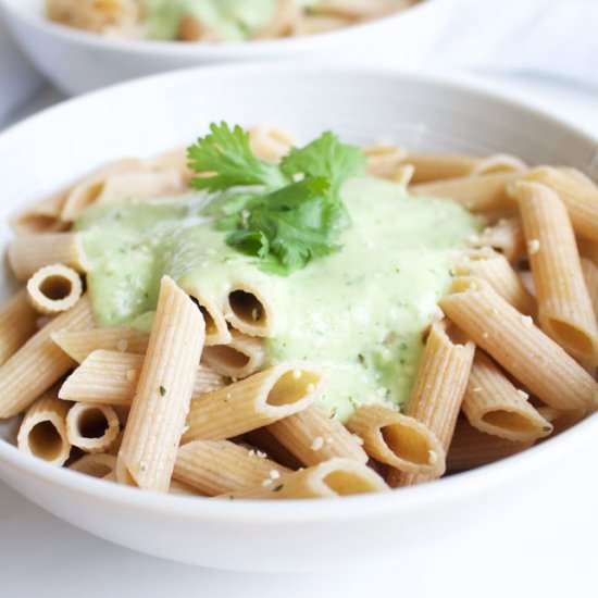 CREAMY CILANTRO AND AVOCADO PENNE