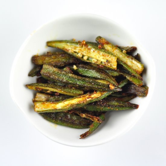 Spicy Oven Roasted Okra