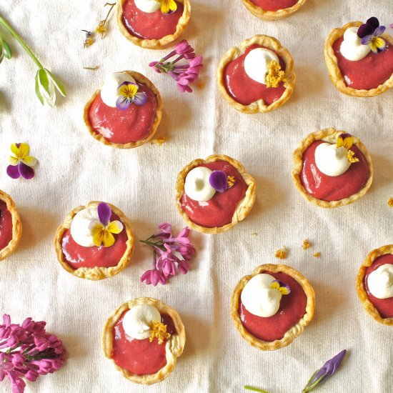 plum & elderberry curd tartlets