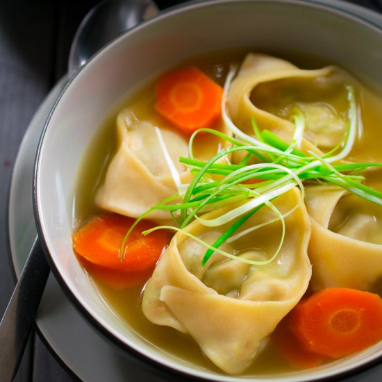 Edamame Mint Vegan Wonton Soup