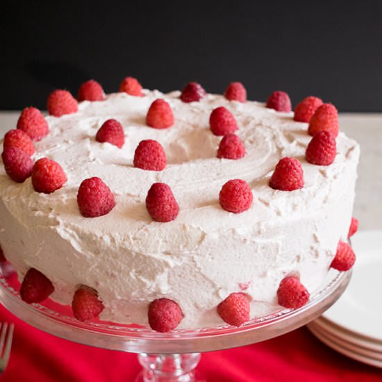 Raspberry-Almond Angel Food Cake