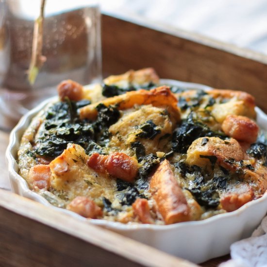 Bagel Egg Kale Strata