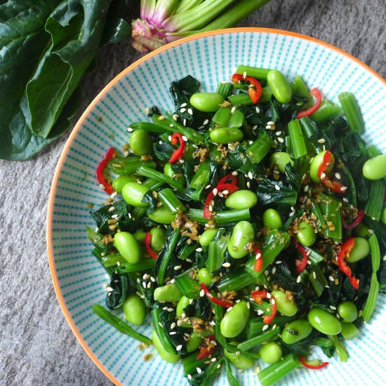 Spinach and Soybean Salad