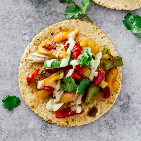 Healthy Chicken Fajita Tacos